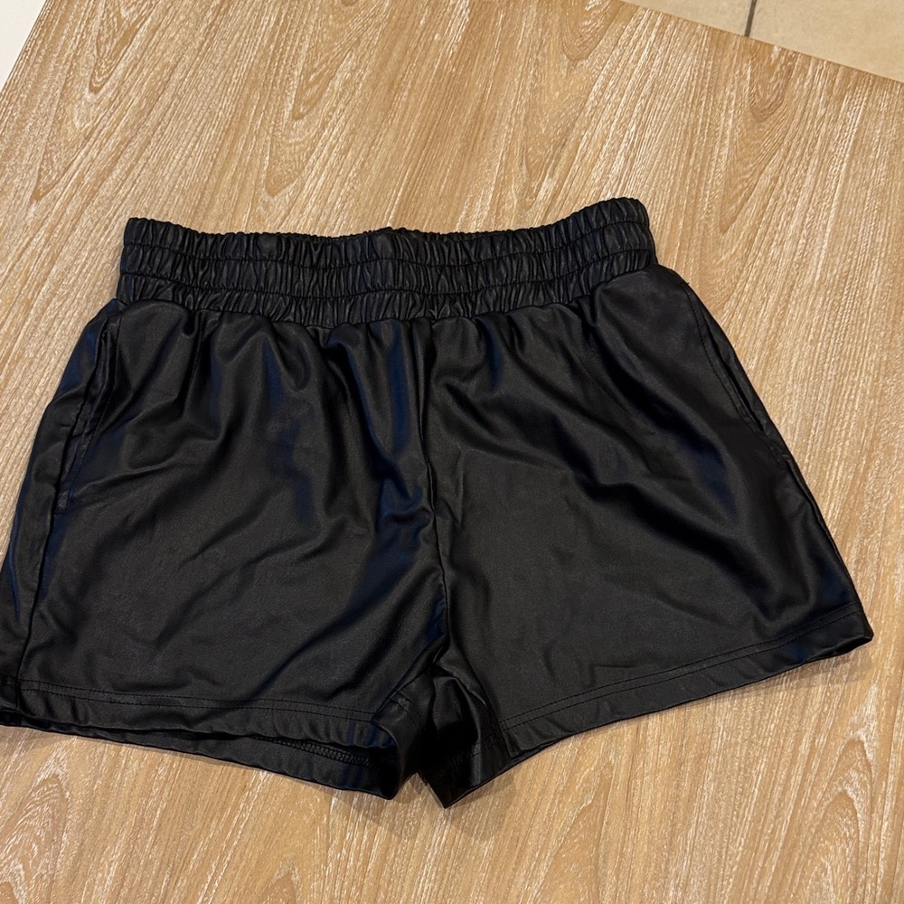 Black Women's Leather Shorts